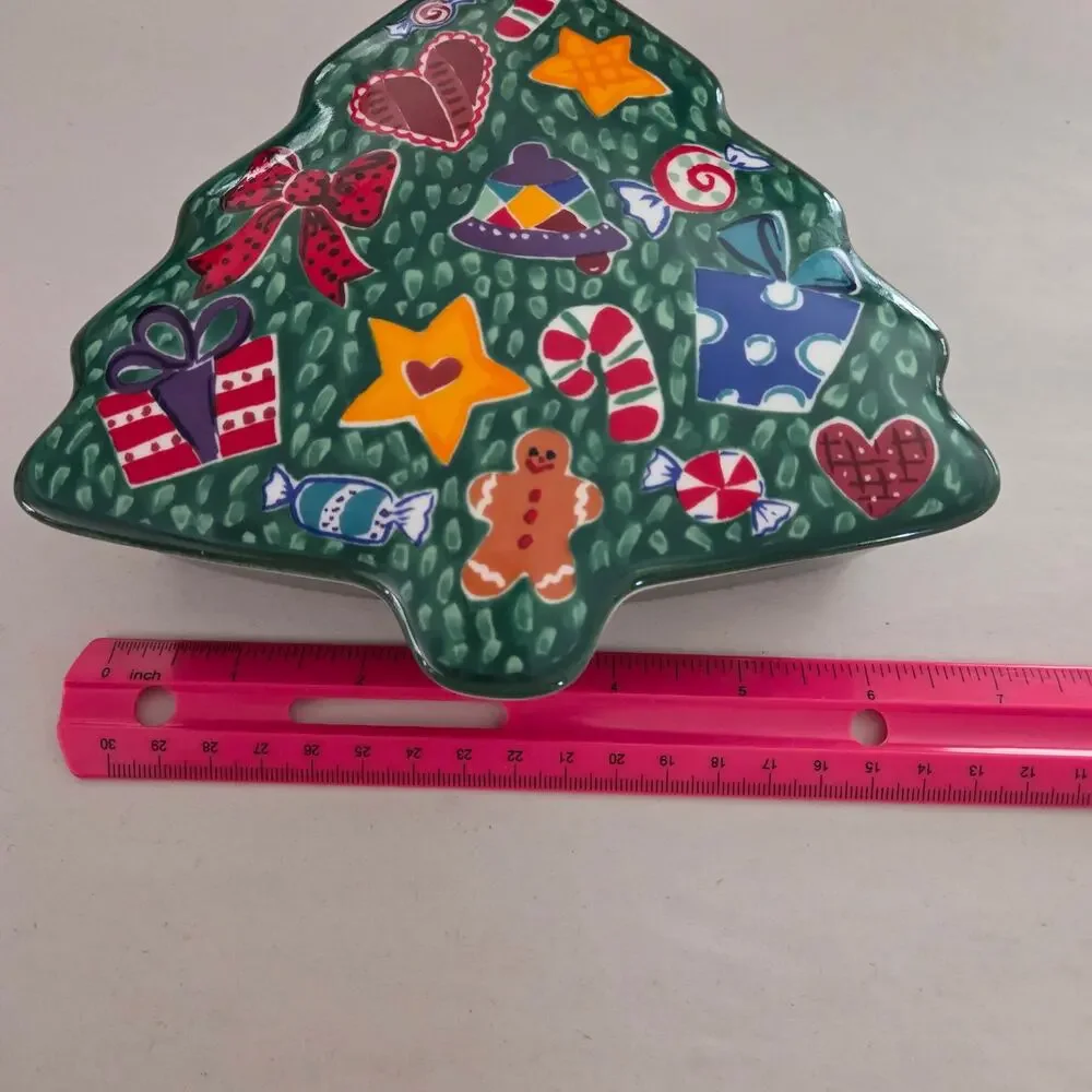 Mikasa Ultra Ceram Made in Japan Christmas Tree Ceramic Candy Dish Jenny Faw